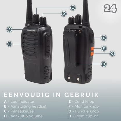 Activ24 set van 6x Baofeng BF-88E met 6-voudige lader